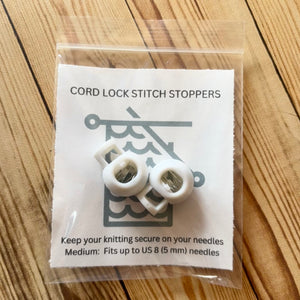Cord Lock Stitch Stoppers (Pkg of 2) White or Black