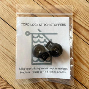 Cord Lock Stitch Stoppers (Pkg of 2) White or Black