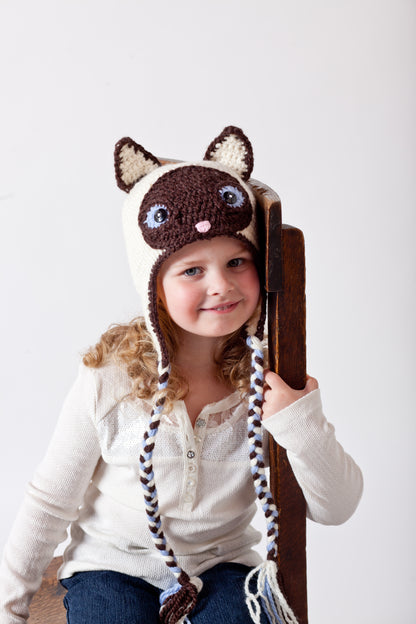 Crochet Pattern for Siamese Cat Hat | Crochet Hat Pattern | Hat Crocheting Pattern | DIY Written Crochet Instructions