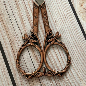 Vintage Style Dragonfly Embroidery Scissors with protective sleeve