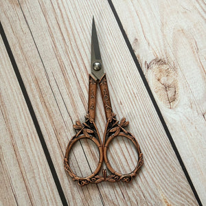 Vintage Style Dragonfly Embroidery Scissors with protective sleeve
