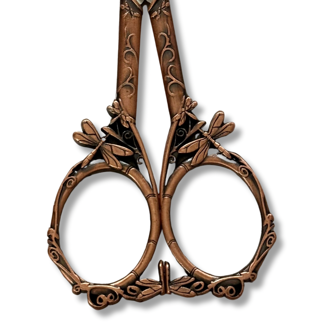 Vintage Style Dragonfly Embroidery Scissors with protective sleeve