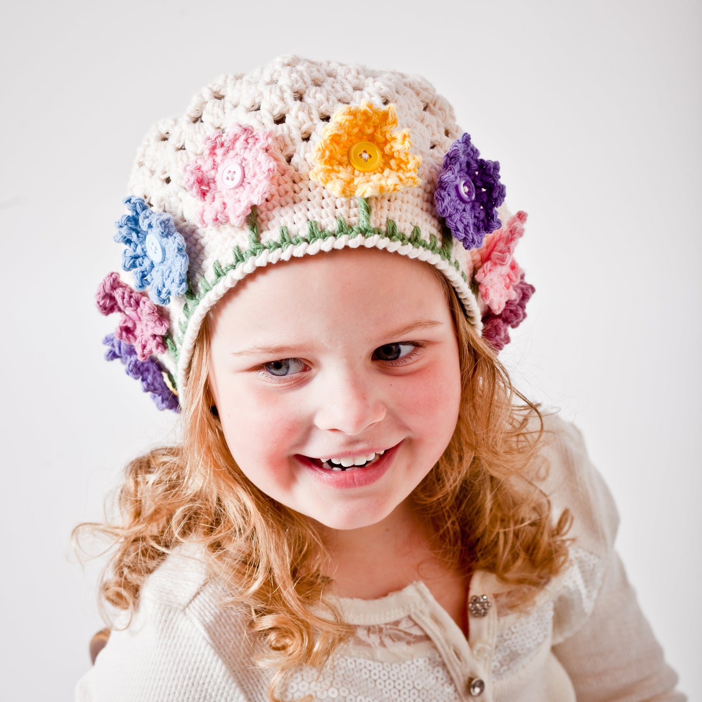 Crochet Pattern for Flower Garden Hat | Crochet Hat Pattern | Hat Crocheting Pattern | DIY Written Crochet Instructions