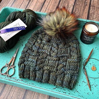 KNIT Pattern for Boxed Cables Beanie | Knit Hat Pattern | Hat Knitting Pattern | DIY Written Knit Instructions