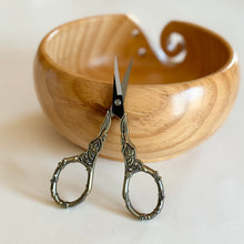 Load image into Gallery viewer, Vintage Style Bamboo Embroidery Scissors with protective sleeve
