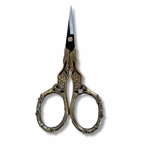 Vintage Style Bamboo Embroidery Scissors with protective sleeve