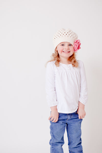 Crochet Pattern for Taryn Hat (with interchangeable flowers) | Crochet Hat Pattern | Hat Crocheting Pattern | DIY Written Crochet Instructions