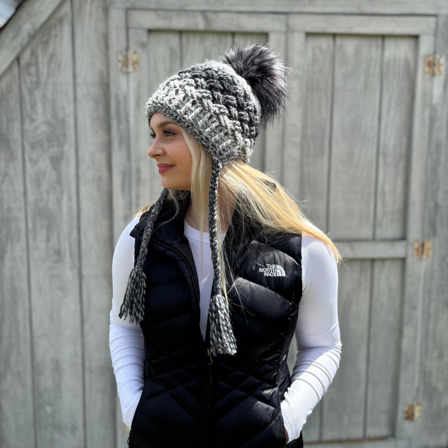 Crochet Pattern for Chunky Diagonal Weave Pom Pom Slouch | Crochet Hat Pattern | Hat Crocheting Pattern | DIY Written Crochet Instructions