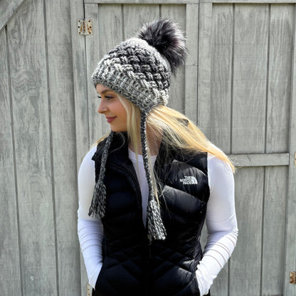 Crochet Pattern for Chunky Diagonal Weave Pom Pom Slouch | Crochet Hat Pattern | Hat Crocheting Pattern | DIY Written Crochet Instructions