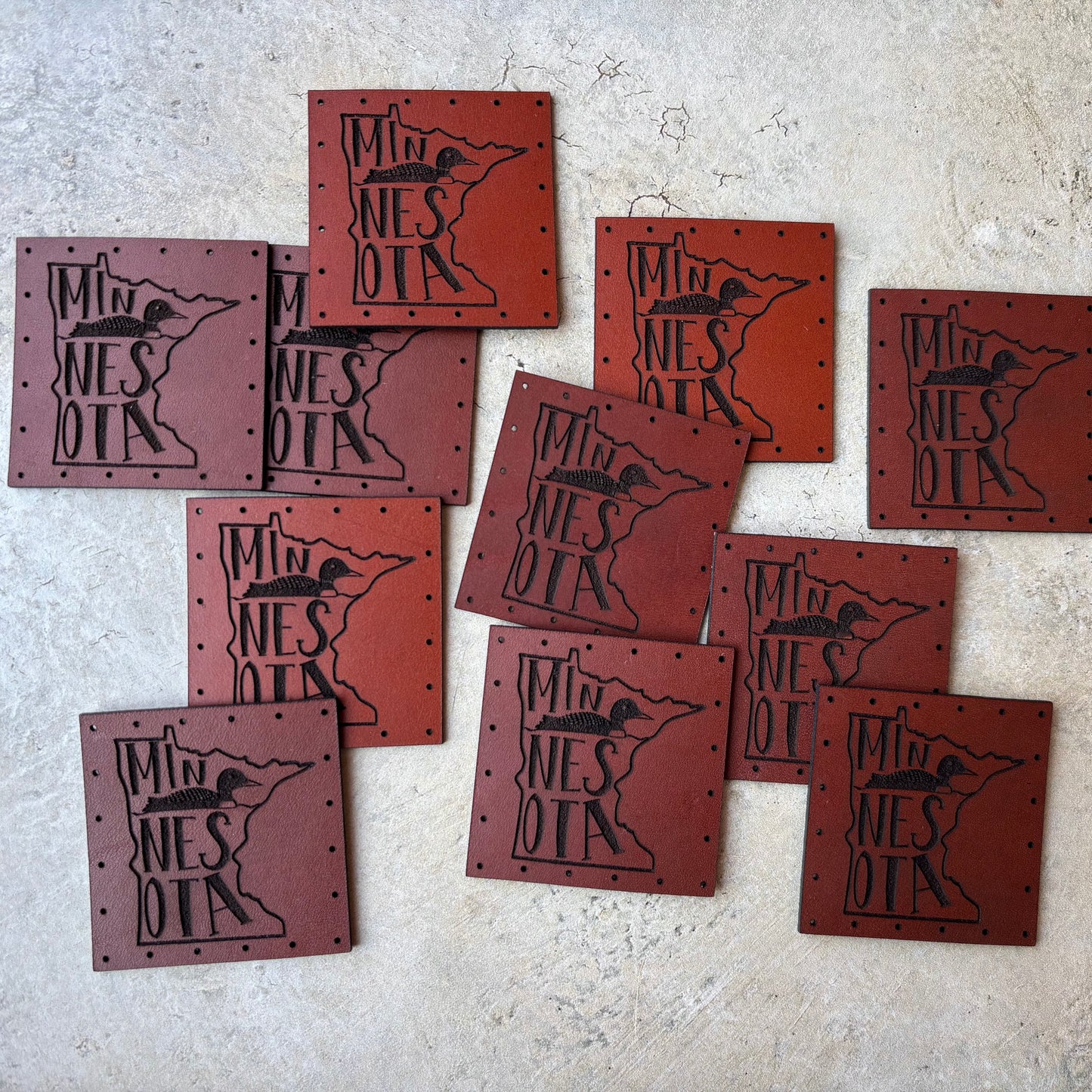 Leather Minnesota Patch for Hat (Various Options)