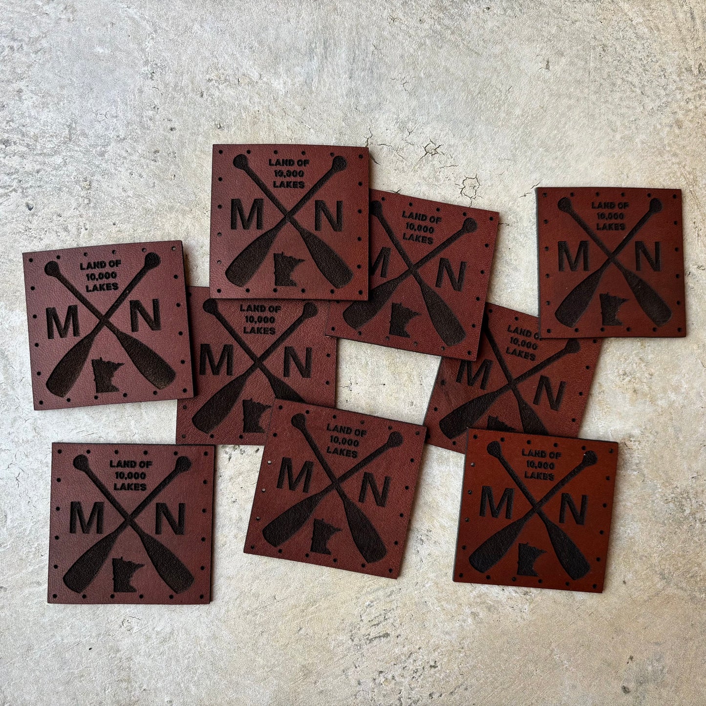 Leather Minnesota Patch for Hat (Various Options)
