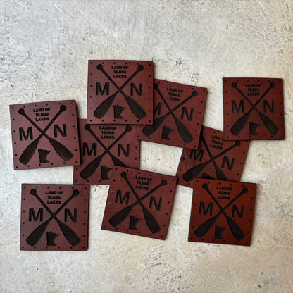 Leather Minnesota Patch for Hat (Various Options)