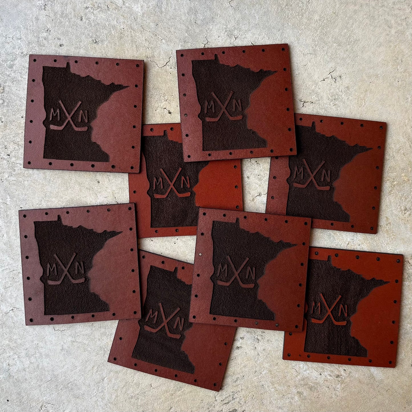 Leather Minnesota Patch for Hat (Various Options)