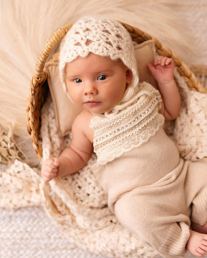 Crochet Pattern for Chantilly Baby Bonnet | Crochet Baby Bonnet Pattern | Baby Hat Crocheting Pattern | DIY Written Crochet Instructions