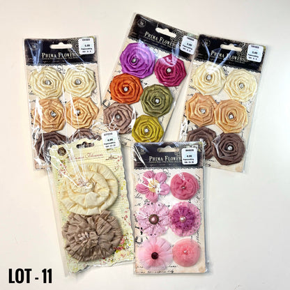 FABRIC FLOWERS:  Assorted colors and sizes (with and without clips/pins)