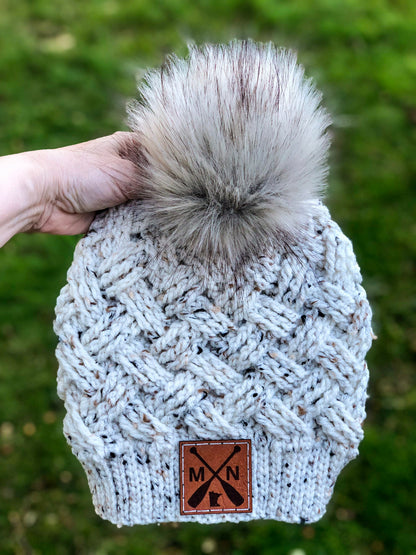 Leather Minnesota Patch for Hat (Various Options)