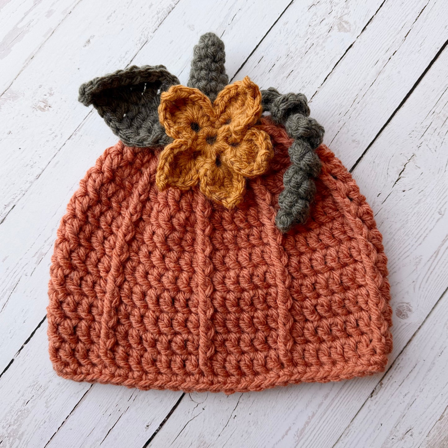 Crochet Pattern for Chunky Rustic Pumpkin Beanie | Crochet Hat Pattern | Hat Crocheting Pattern | DIY Written Crochet Instructions