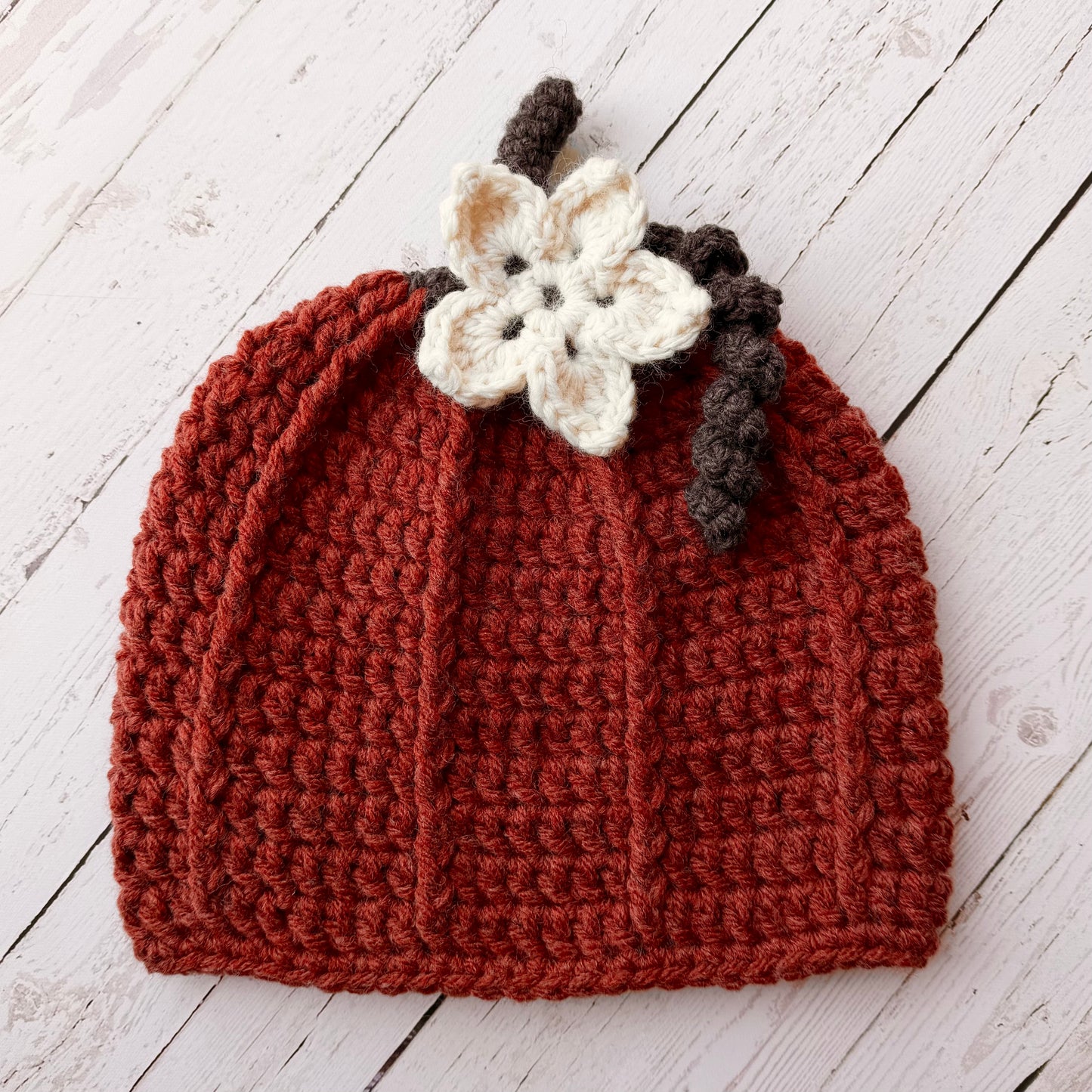 Crochet Pattern for Chunky Rustic Pumpkin Beanie | Crochet Hat Pattern | Hat Crocheting Pattern | DIY Written Crochet Instructions