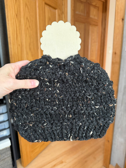 KNIT Pattern for Stratiform Messy Bun Beanie | Knit Hat Pattern | Hat Knitting Pattern | DIY Written Knit Instructions