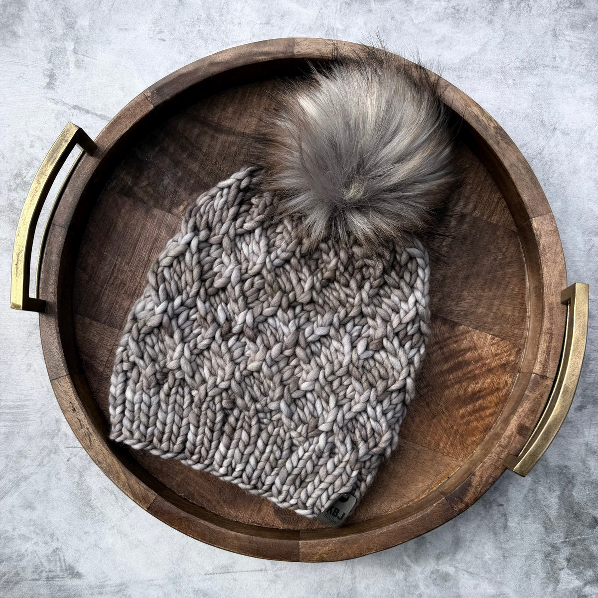 Crossweave Beanie | LUXURY Handmade 100% Merino Wool Knit Beanie | Malabrigo Rasta | Detachable Faux Fur Pom Pom | ADULT size | Ready To Ship