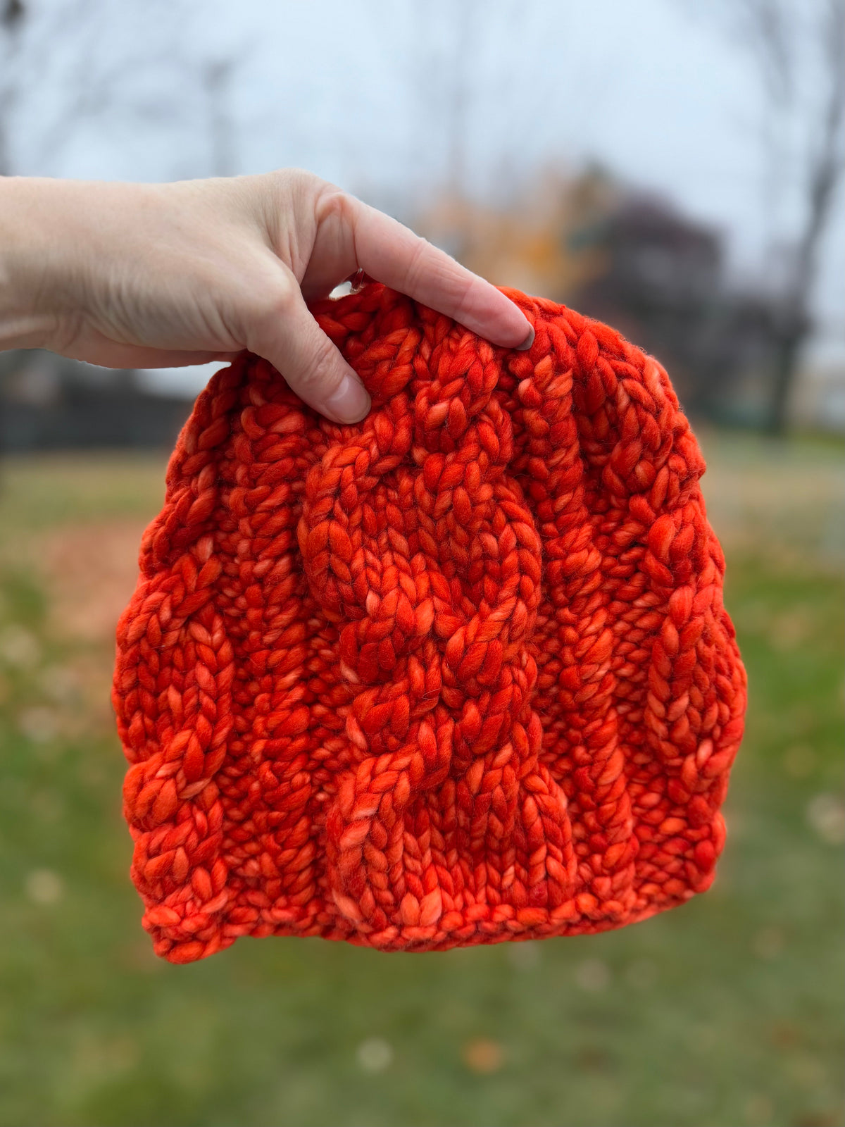 Split Rock Cable Beanie | LUXURY Handmade 100% Merino Wool Knit Beanie | Malabrigo Rasta | ADULT size | Ready To Ship