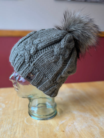 ADULT SIZES - MULTIPLE COLORS & STYLE OPTIONS | Premium Handmade Knit Beanie | Detachable Faux Fur Pom Pom  |  Ready To Ship