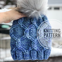 Load image into Gallery viewer, KNIT Pattern for Entangled Beanie | Knit Hat Pattern | Hat Knitting Pattern | DIY Written Knit Instructions
