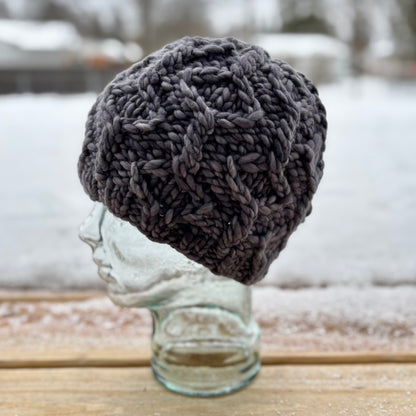Wine Twister Beanie | LUXURY Handmade 100% Merino Wool Knit Beanie | Malabrigo Rasta | ADULT size | Ready To Ship
