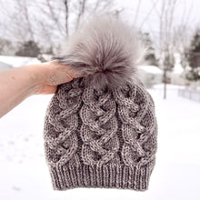 Load image into Gallery viewer, KNIT Pattern for Wandering Cables Beanie | Knit Hat Pattern | Hat Knitting Pattern | DIY Written Knit Instructions
