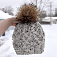Load image into Gallery viewer, KNIT Pattern for Wandering Cables Beanie | Knit Hat Pattern | Hat Knitting Pattern | DIY Written Knit Instructions
