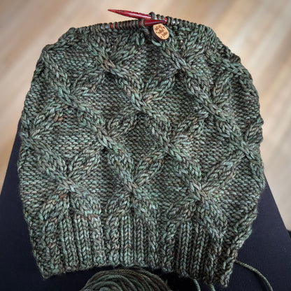 Double Cross Beanie | LUXURY Handmade 100% Merino Wool Knit Beanie | Malabrigo Rios | ADULT size | Ready To Ship