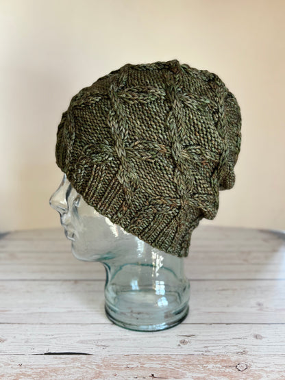 Double Cross Beanie | LUXURY Handmade 100% Merino Wool Knit Beanie | Malabrigo Rios | ADULT size | Ready To Ship