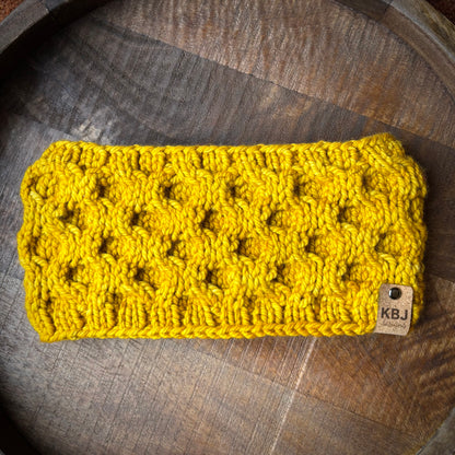 Honeycomb Headband LUXURY Handmade 100% Merino Wool Knit Headband in Malabrigo Chunky | Adult Size | Ready To Ship