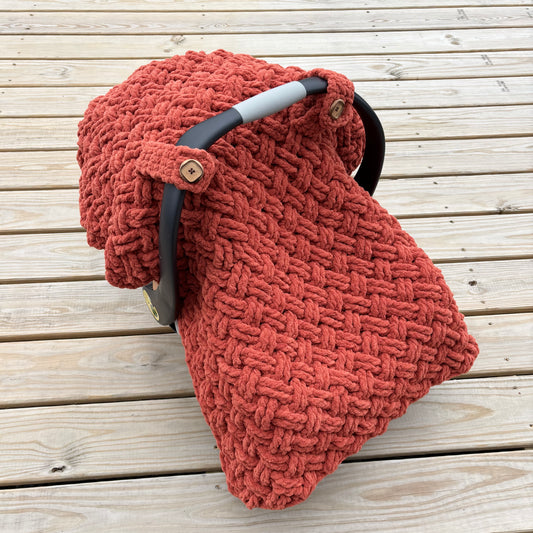 Diagonal Weave Car Seat Canopy | Handmade Car Seat Cover | One Size Fits Most | Ready To Ship