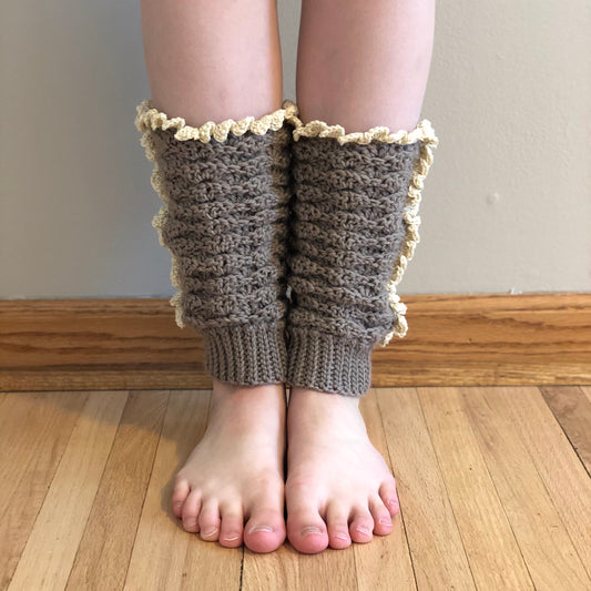 Lacy Ruffle Leg Warmers | Handmade Wool Blend Leg Warmers | One Size Fits Most Children | Ready To Ship
