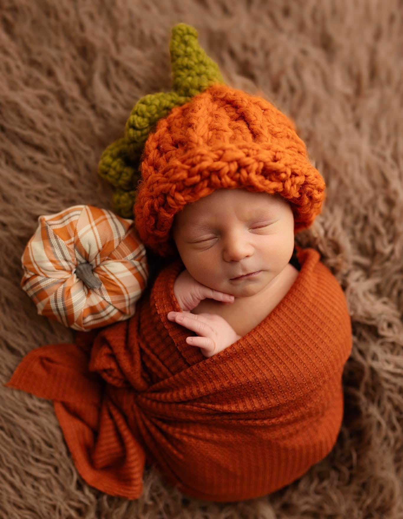 Crochet Pattern for Halloween Chunky Pumpkin Beanie Hat and Baby Cocoon | Crochet Pumpkin Cocoon Pattern | Baby Cocoon Crocheting Pattern | DIY Written Crochet Instructions