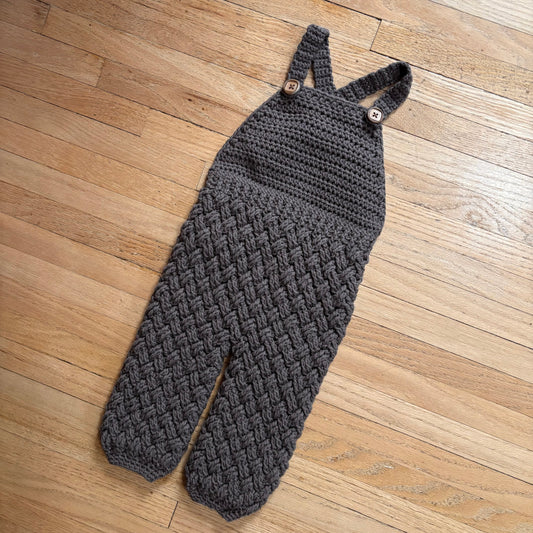Diagonal Weave Overalls | Approximately Size 12-18 Months | Photo Prop | Ready To Ship
