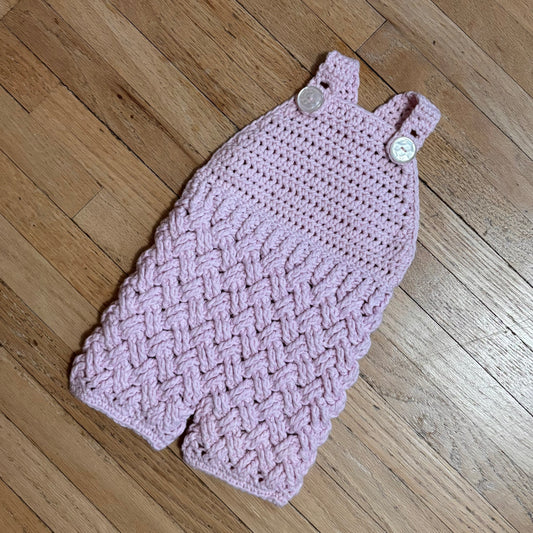 Diagonal Weave Overalls | Approximately Size 0-3 Months | Photo Prop | Ready To Ship
