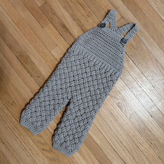 Diagonal Weave Overalls | Approximately Size 12-18 Months | Photo Prop | Ready To Ship