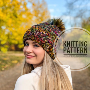 KNIT Pattern for Divergence Beanie | Knit Hat Pattern | Hat Knitting Pattern | DIY Written Knit Instructions