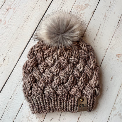 Yukon Slouch - MULTIPLE SIZES | LUXURY Handmade 100% Merino Wool Knit Beanie | Malabrigo Noventa | Detachable Faux Fur Pom Pom | BABY/TODDLER, SMALL ADULT, OR ADULT Size | Ready To Ship