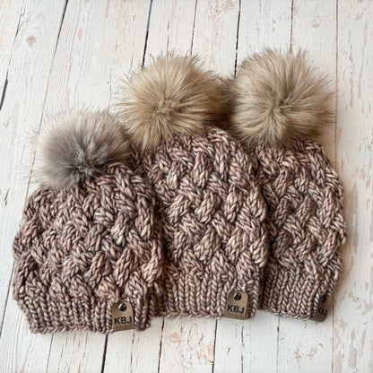 Yukon Slouch - MULTIPLE SIZES | LUXURY Handmade 100% Merino Wool Knit Beanie | Malabrigo Noventa | Detachable Faux Fur Pom Pom | BABY/TODDLER, SMALL ADULT, OR ADULT Size | Ready To Ship