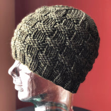 Load image into Gallery viewer, KNIT Pattern for Classic Men&#39;s Basket Weave Beanie | Knit Hat Pattern | Hat Knitting Pattern | DIY Written Knit Instructions
