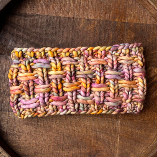 Wicker Weave Headband | LUXURY Handmade 100% Merino Wool Knit Headband | Malabrigo Rasta | Adult Size | Ready To Ship