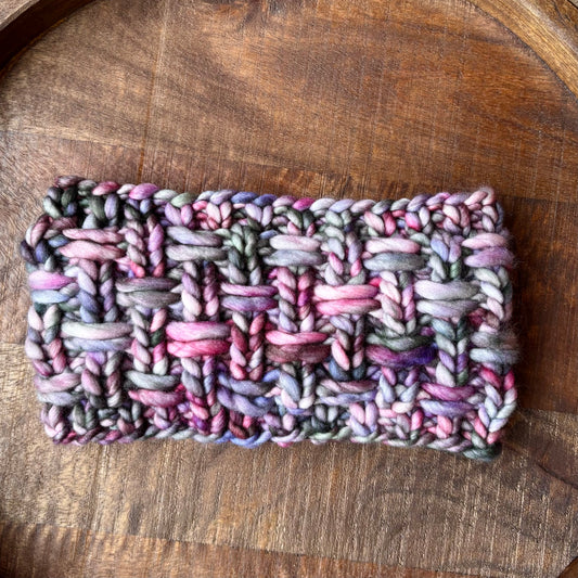 Wicker Weave Headband | LUXURY Handmade 100% Merino Wool Knit Headband | Malabrigo Rasta | Adult Size | Ready To Ship