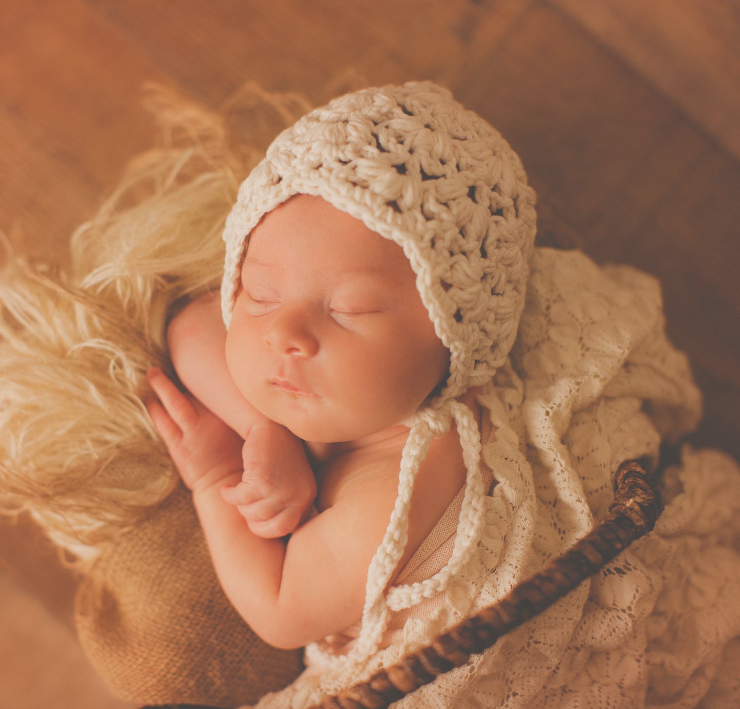 Crochet Pattern for Snow Flurry Baby Bonnet | Crochet Baby Bonnet Pattern | Baby Hat Crocheting Pattern | DIY Written Crochet Instructions