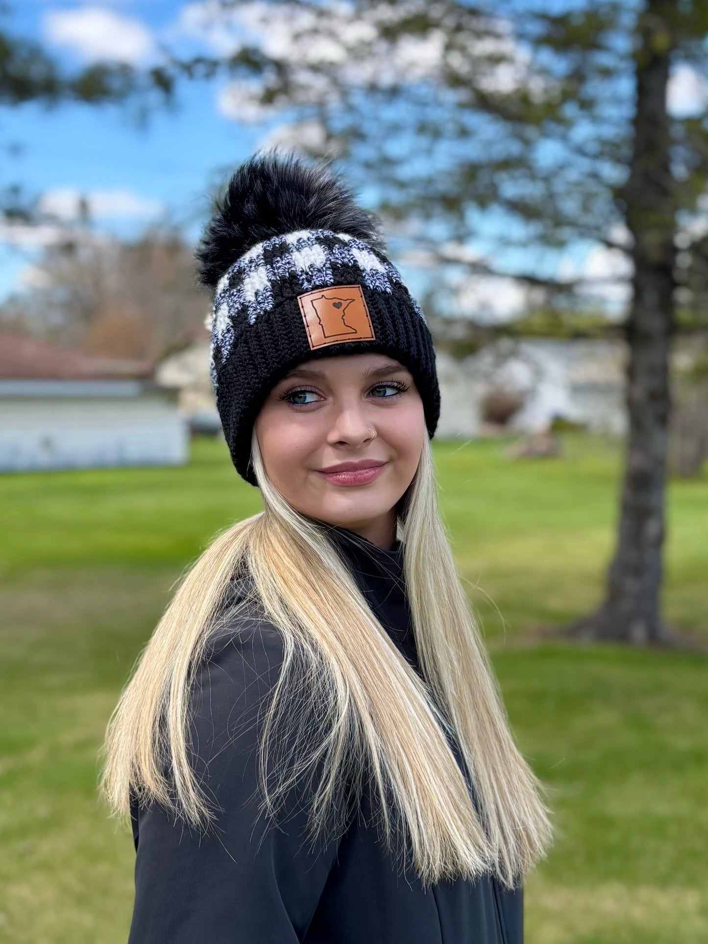 Leather Minnesota Patch for Hat (Various Options)