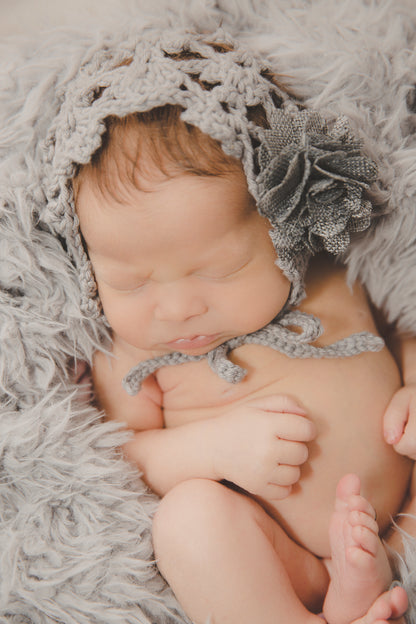 Crochet Pattern for Fleurette Baby Bonnet | Crochet Baby Bonnet Pattern | Baby Hat Crocheting Pattern | DIY Written Crochet Instructions