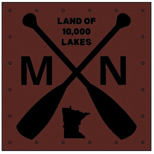 Leather Minnesota Patch for Hat (Various Options)