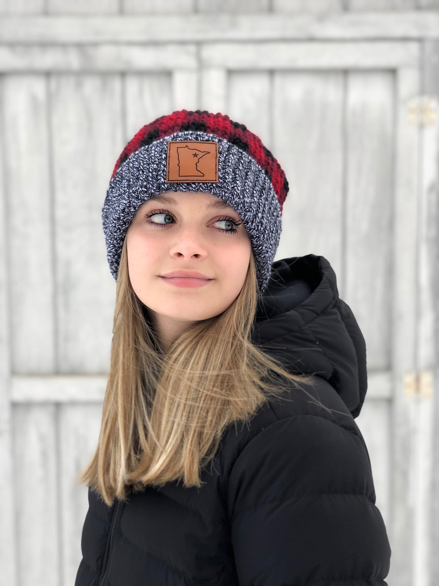 Leather Minnesota Patch for Hat (Various Options)